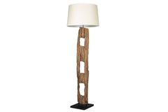 Stehleuchte Barcelona 177cm beige Akazienholz Unikat