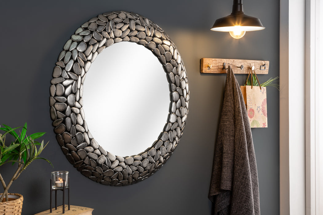 Spiegel Rock Mosaic 82cm Silber