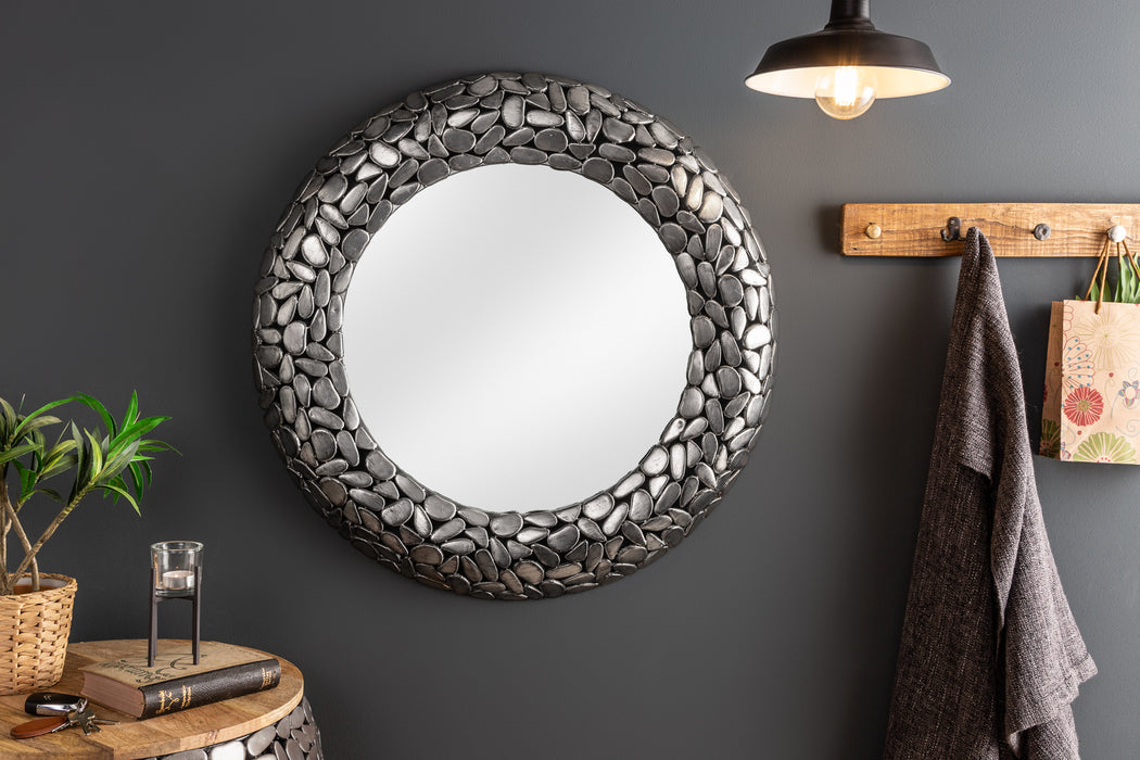 Spiegel Rock Mosaic 82cm Silber
