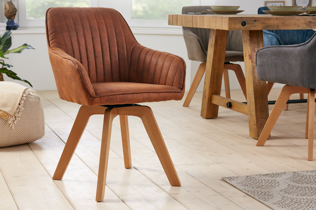 Stuhl Pisa vintage braun drehbar