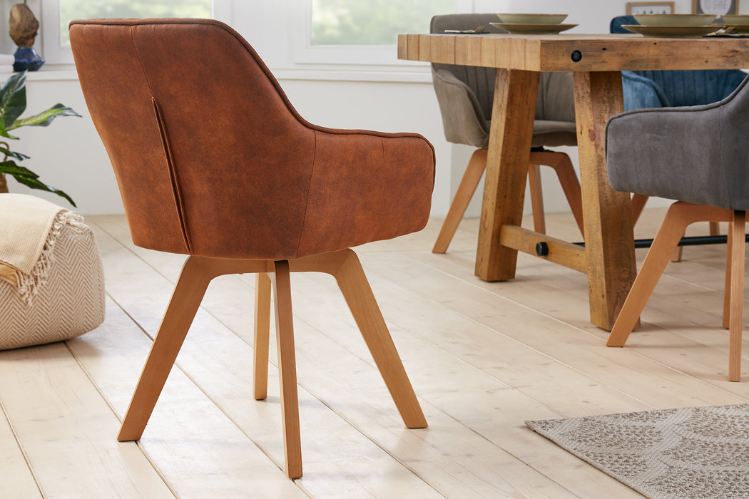 Stuhl Pisa vintage braun drehbar