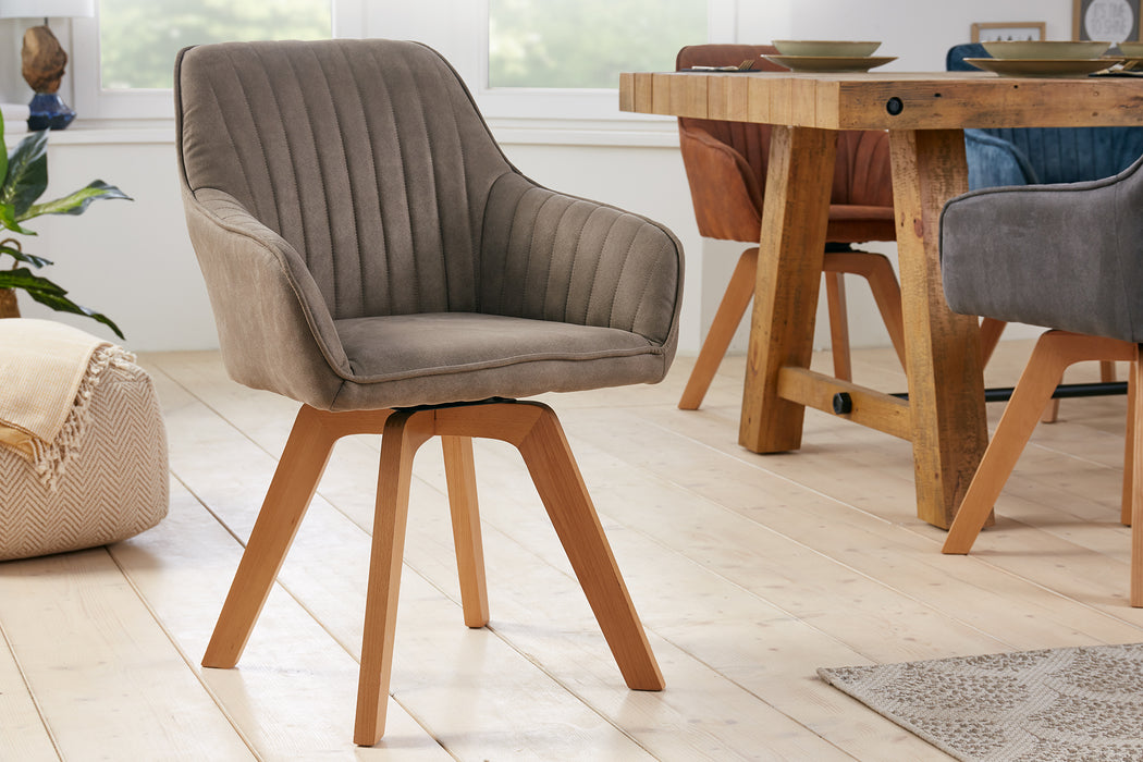 Stuhl Pisa vintage taupe drehbar