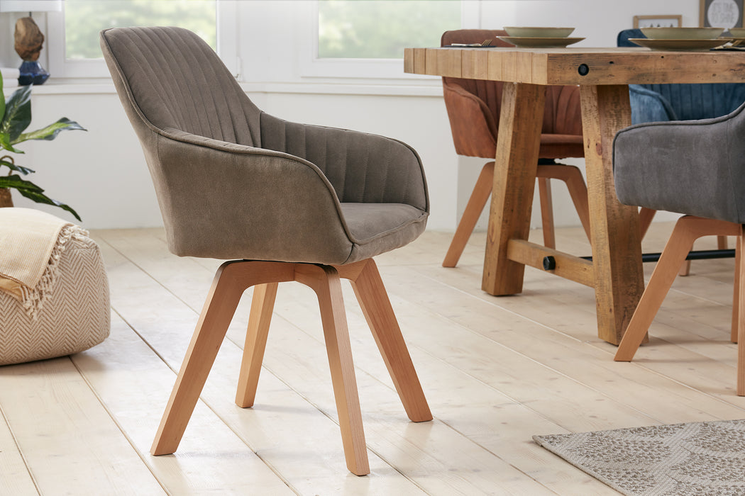 Stuhl Pisa vintage taupe drehbar