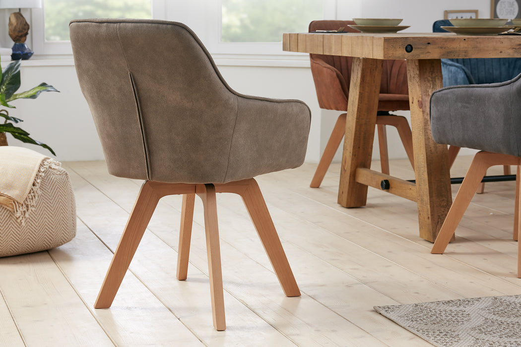 Stuhl Pisa vintage taupe drehbar