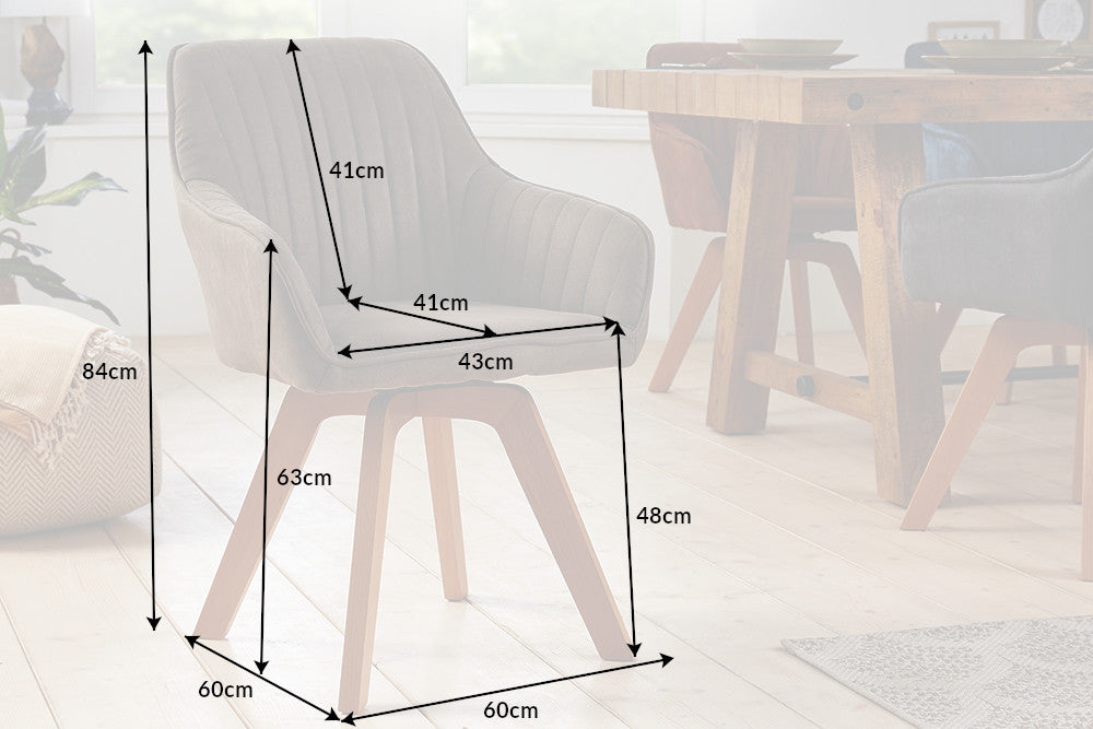Stuhl Pisa vintage taupe drehbar