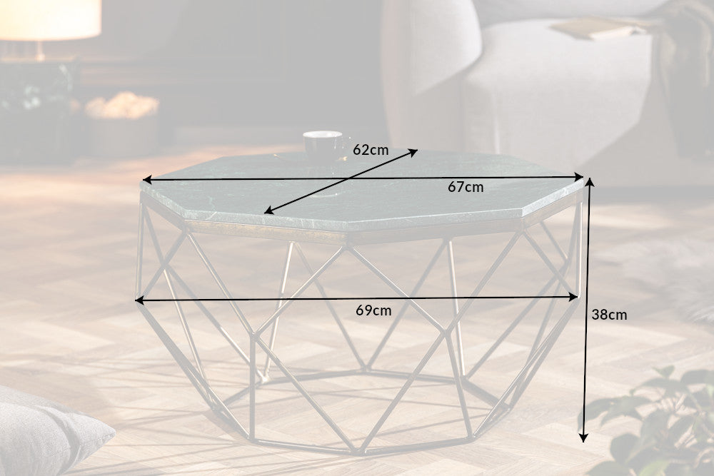 Couchtisch Diamant 70cm Marmor grün