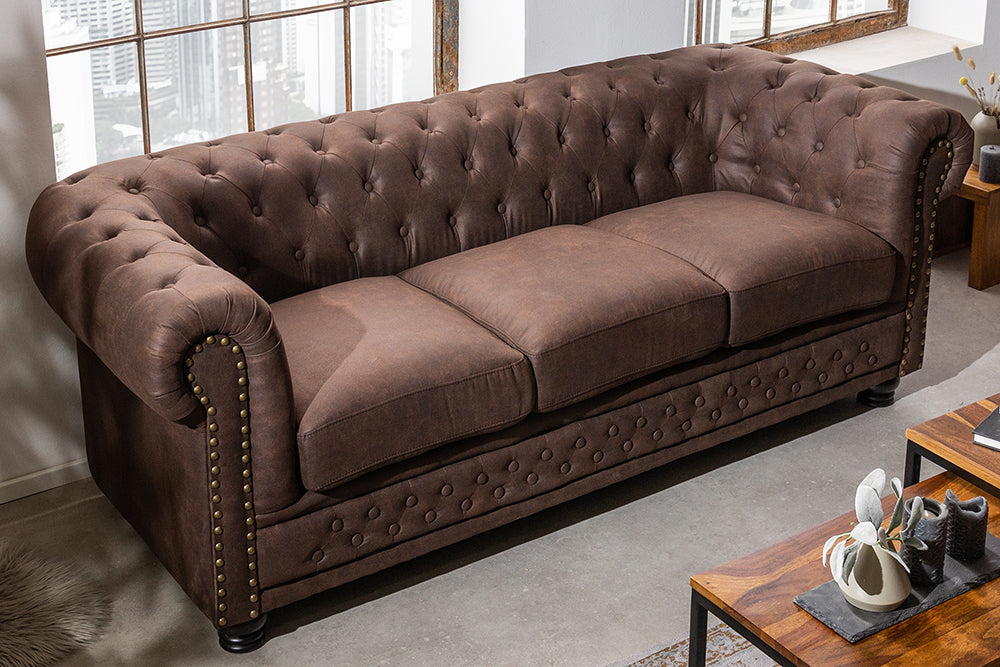 Sofa Chesterfield II 3er 210cm Vintage Braun