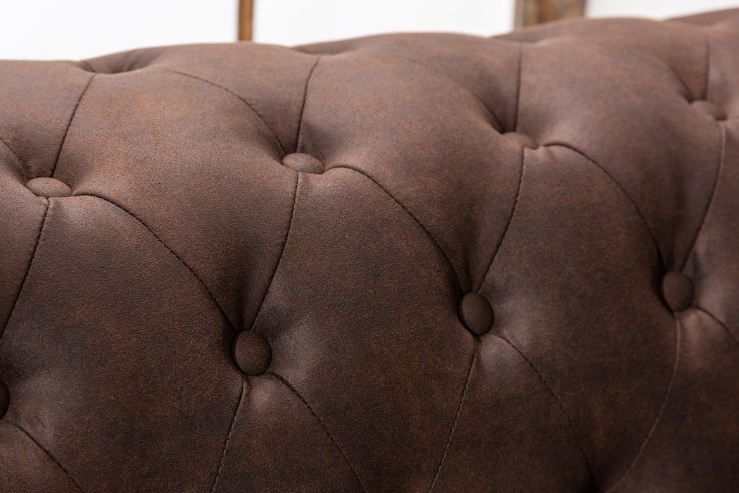 Sofa Chesterfield II 3er 210cm Vintage Braun