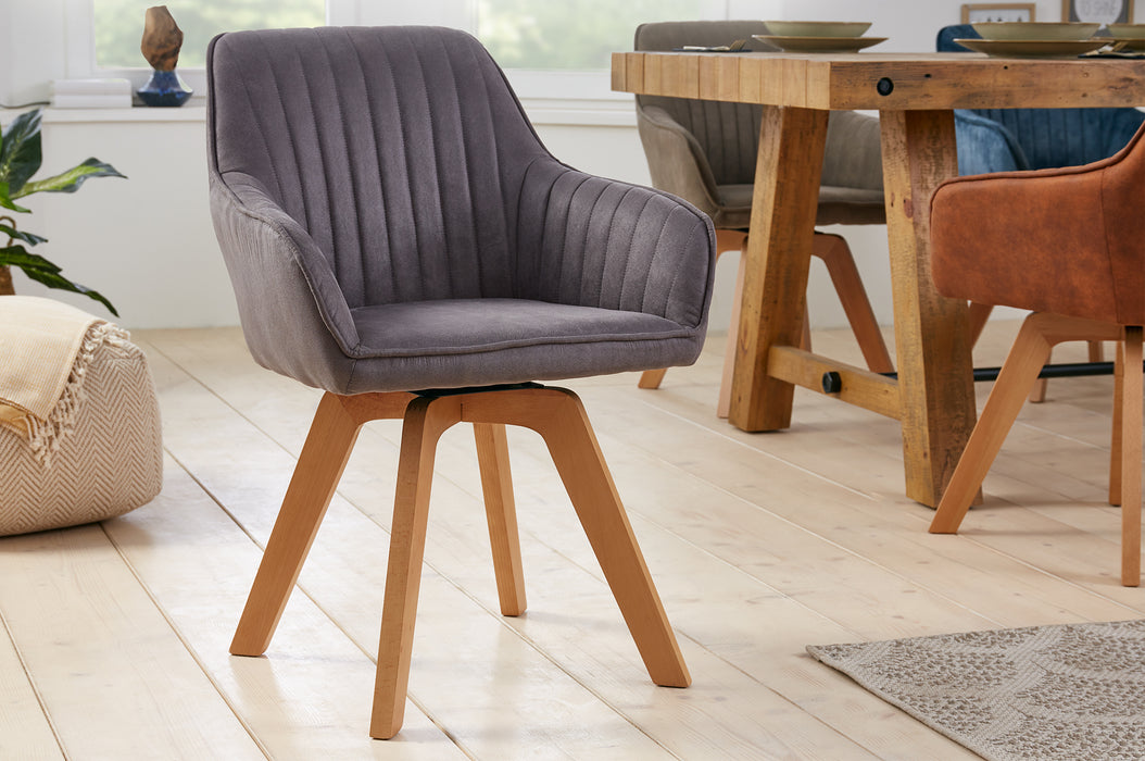 Stuhl Pisa vintage grau drehbar