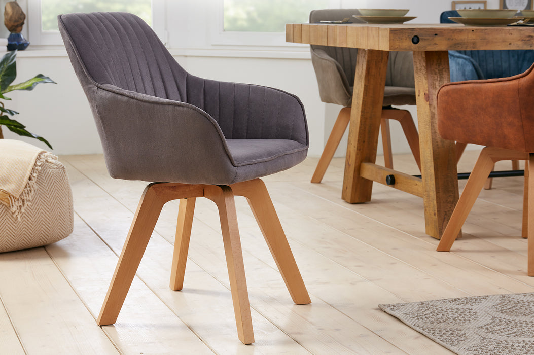 Stuhl Pisa vintage grau drehbar