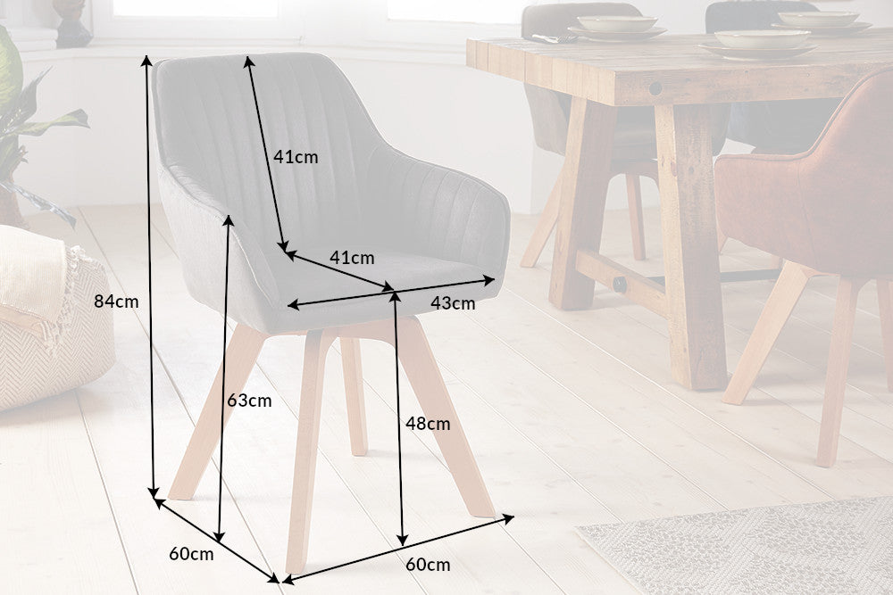 Stuhl Pisa vintage grau drehbar