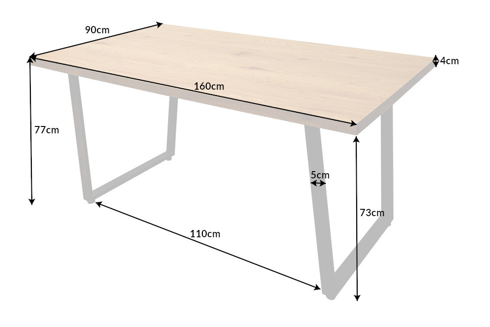 Esstisch Penthouse 160cm Eichenoptik