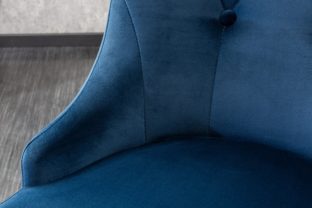 Stuhl Barock royalblau Samt mit Löwenkopf