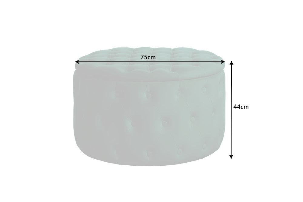 Hocker Barock Storage 75cm Samt smaragdgrün