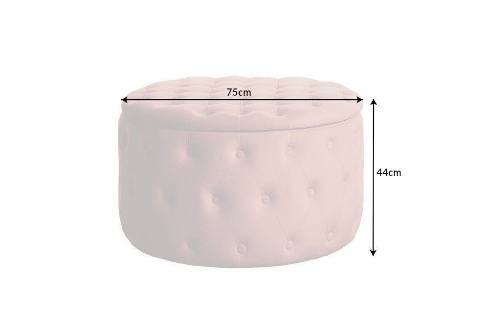 Hocker Barock Storage 75cm Samt altrosa