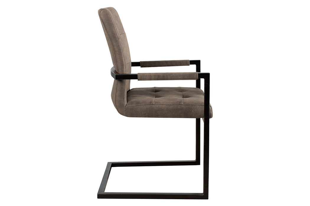 Freischwinger Cambridge antik taupe mit Armlehne