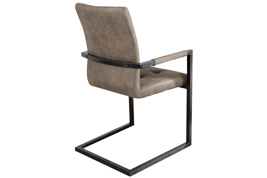 Freischwinger Cambridge antik taupe mit Armlehne