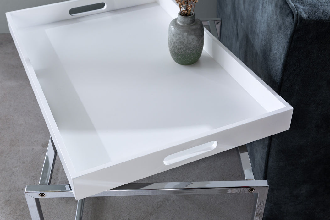 Couchtisch Jura 3er Set weiss Tablett