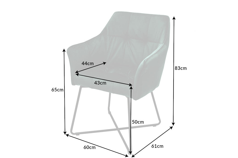 Stuhl Penthouse Samt grün mit Armlehne