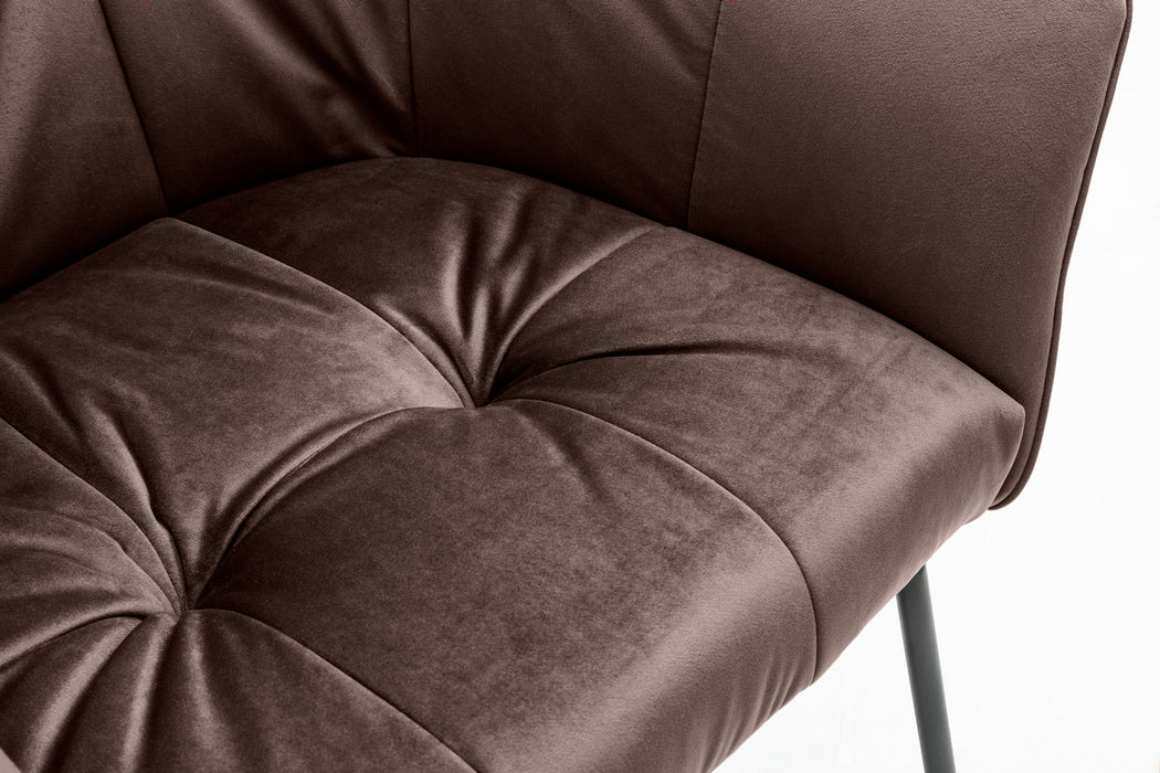 Stuhl Penthouse Samt taupe braun mit Armlehne