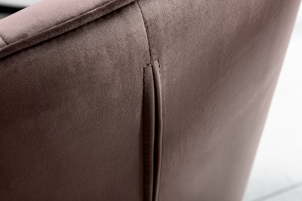 Stuhl Penthouse Samt taupe braun mit Armlehne