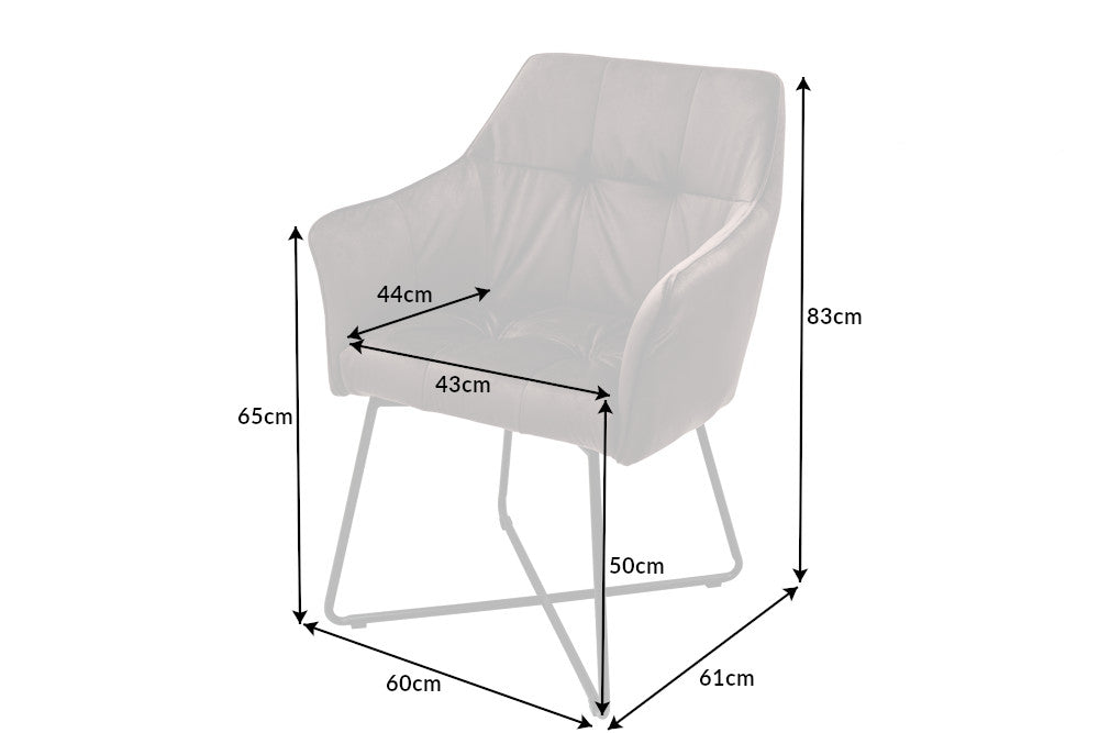 Stuhl Penthouse Samt taupe braun mit Armlehne