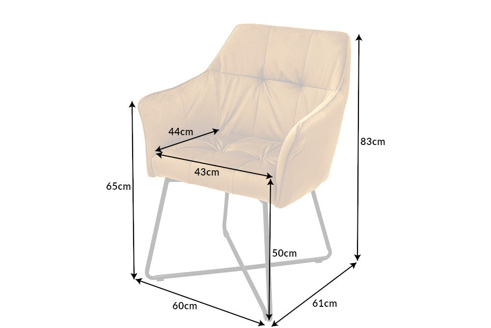 Stuhl Penthouse Samt senfgelb mit Armlehne