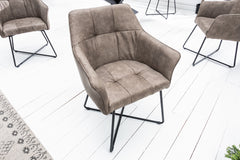 Stuhl Penthouse vintage taupe Strukturstoff Buchenholz