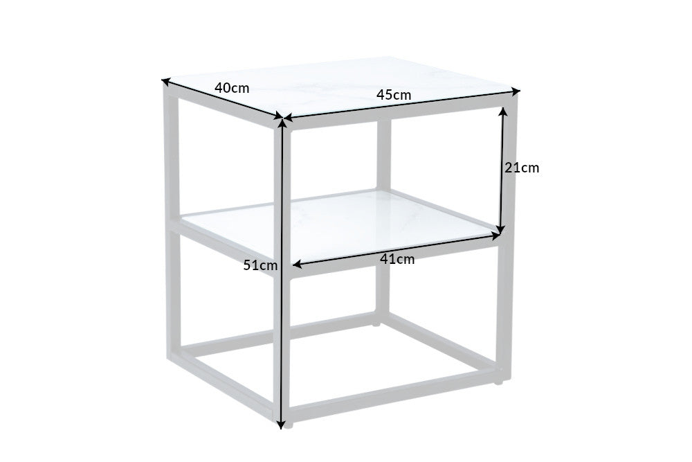 Beistelltisch Eleganz 45cm weiß Marmor Optik