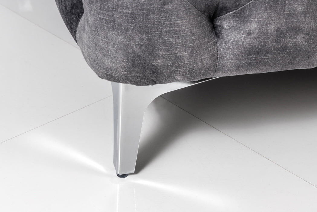 Sessel Barock Chesterfield grau Samt