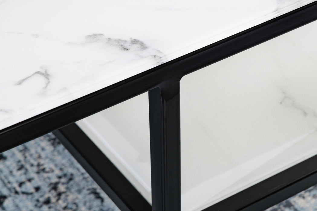 Couchtisch Eleganz 90cm weiß Marmor Optik