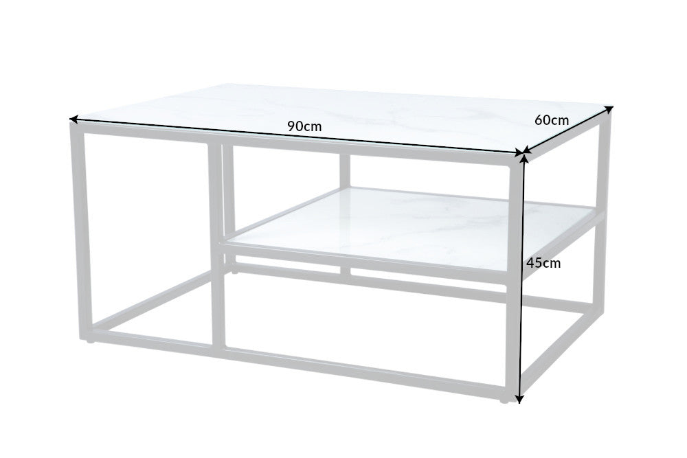 Couchtisch Eleganz 90cm weiß Marmor Optik