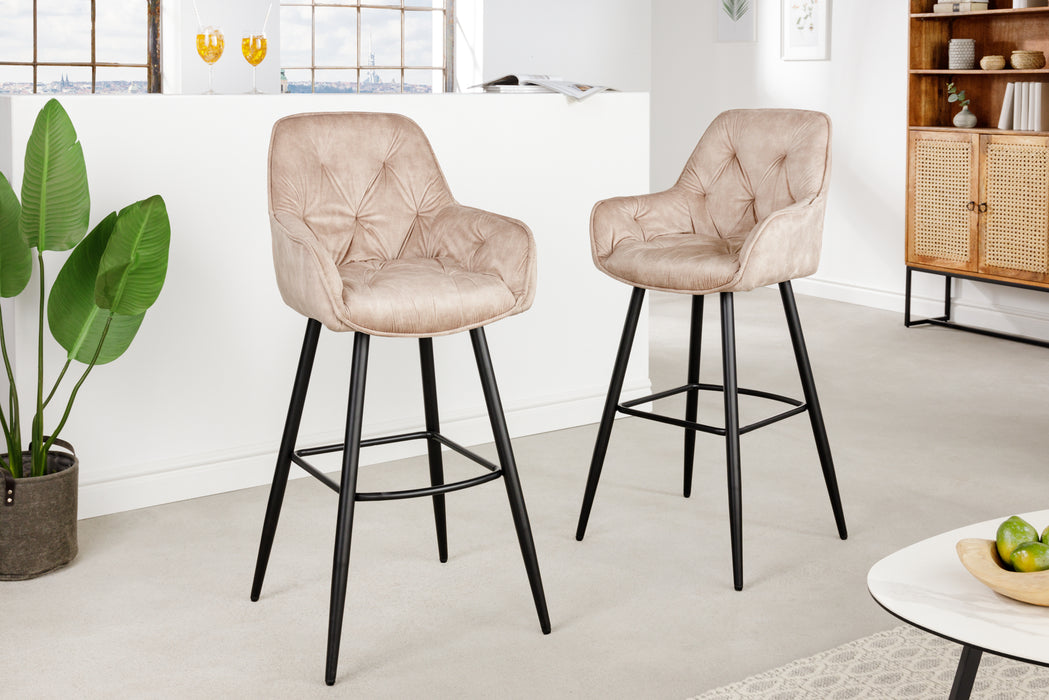 Barhocker Turin champagner Samt