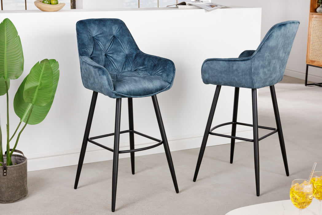 Barhocker Turin petrol Samt