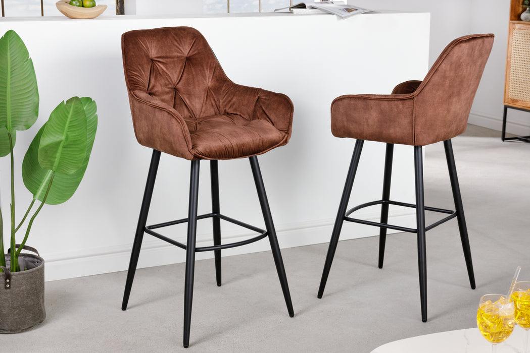 Barhocker Turin braun Samt