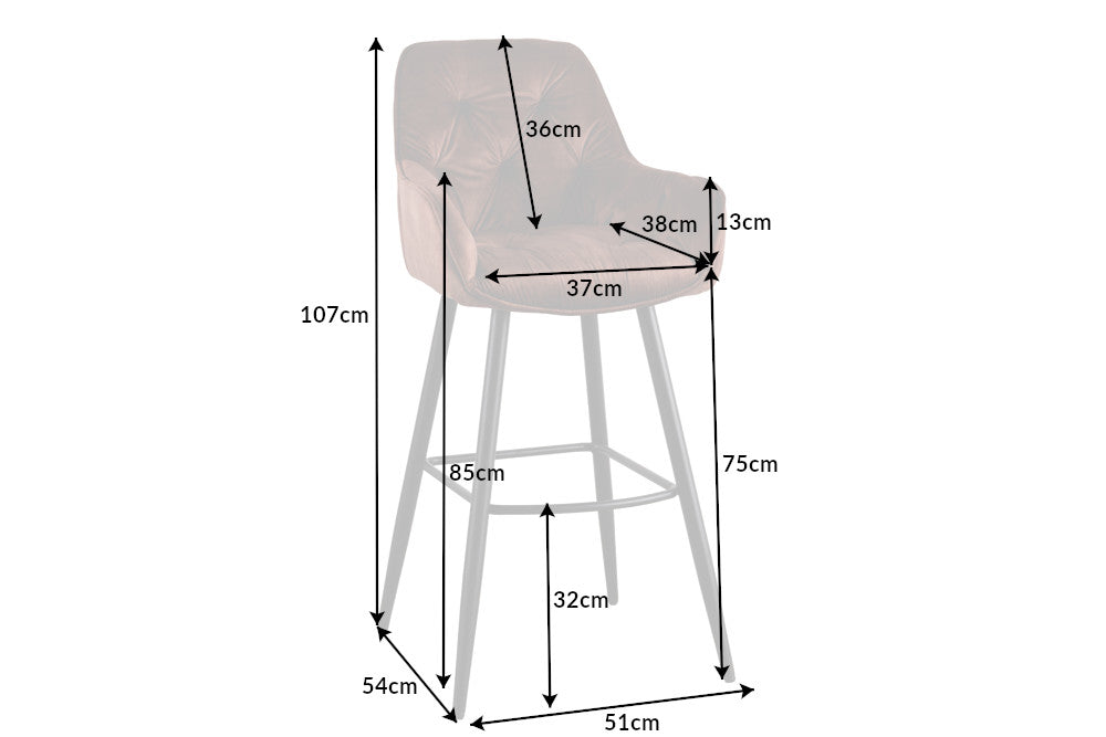Barhocker Turin braun Samt