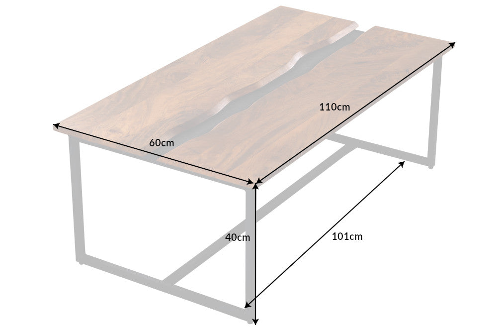 Couchtisch Anden 110cm Mangoholz Schiefer