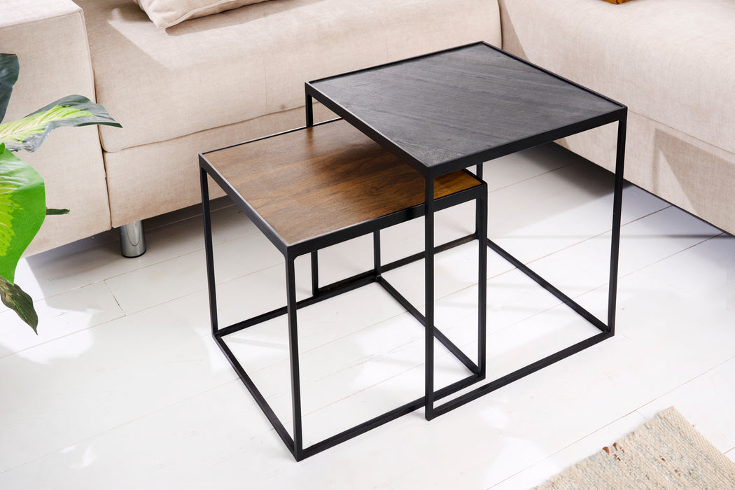 Couchtisch Elemental Force 2er Set Mango Schiefer