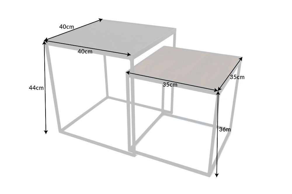 Couchtisch Elemental Force 2er Set Mango Schiefer