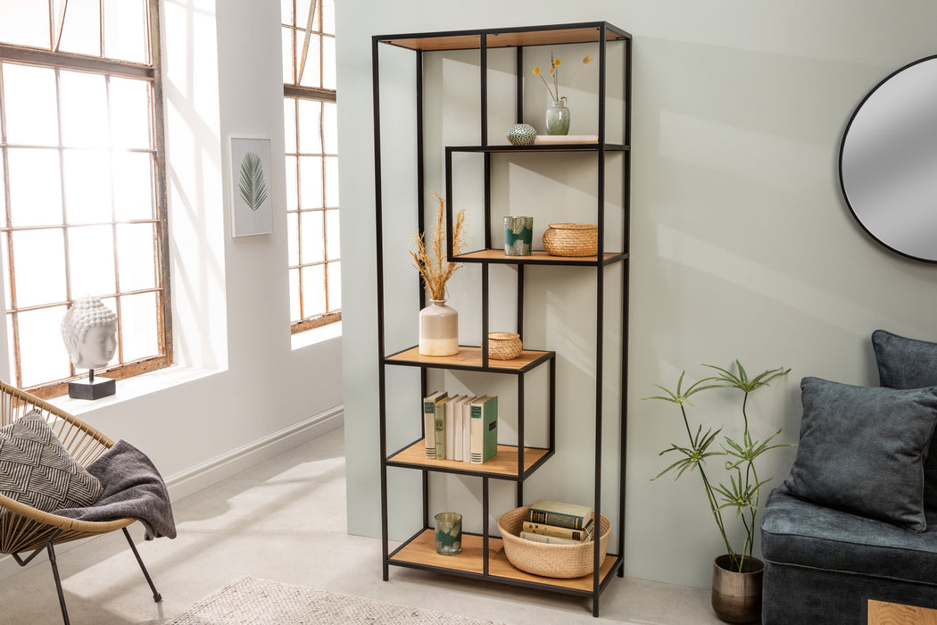 Regal Sleek Line 185x77cm Wildeiche schwarz