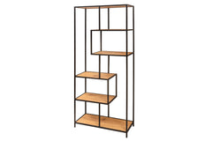 Regal Sleek Line 185x77cm Wildeiche schwarz Metallgestell