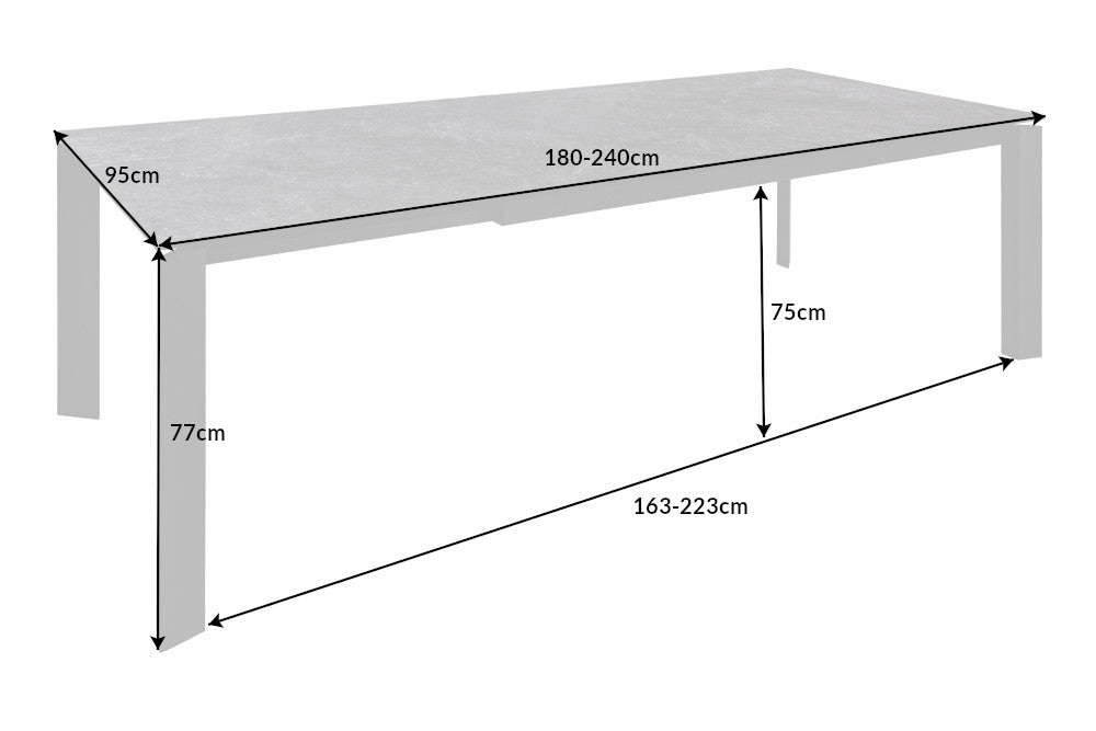 Ausziehbarer Esstisch Z8 180-240cm Marmor Optik