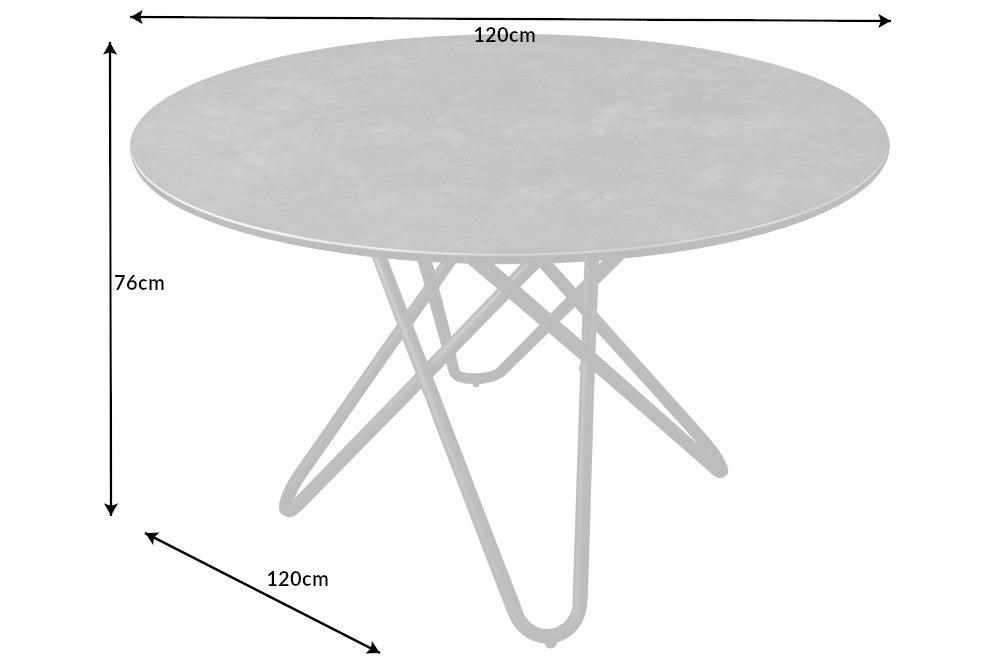 Esstisch Orbital 120cm Anthrazit Keramik