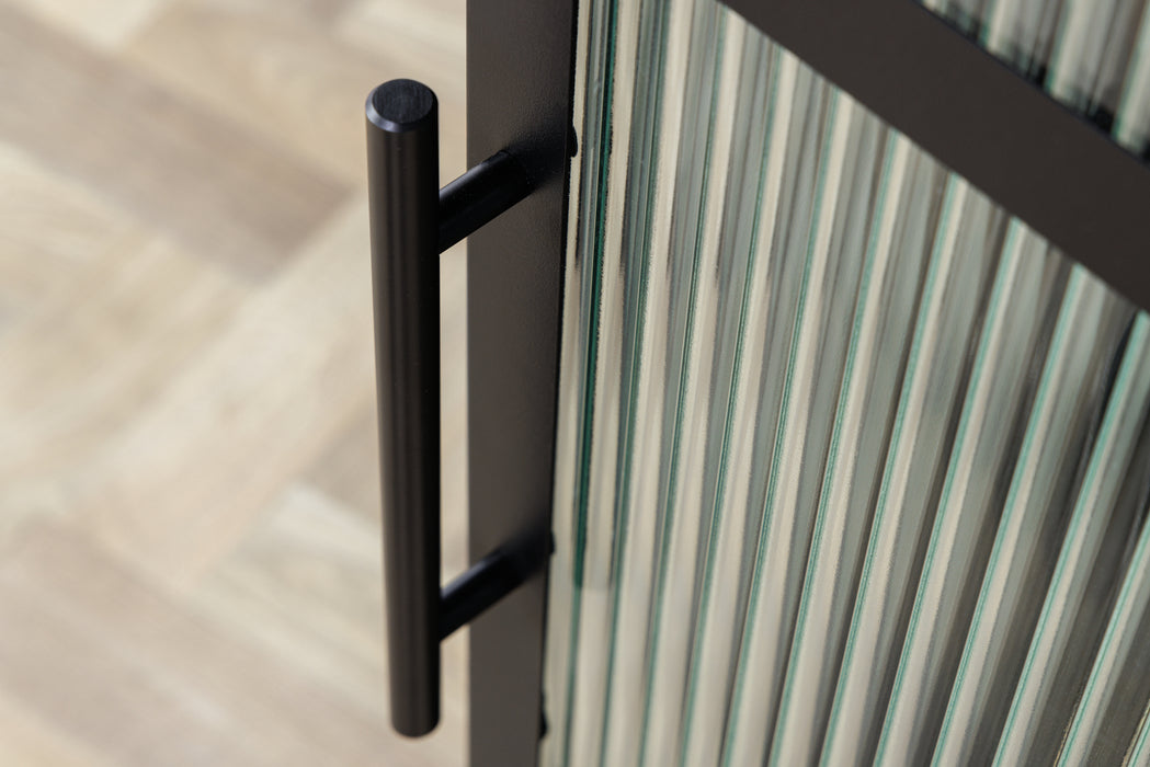 Vitrine Titanium Pro 102cm schwarz Riffelglas
