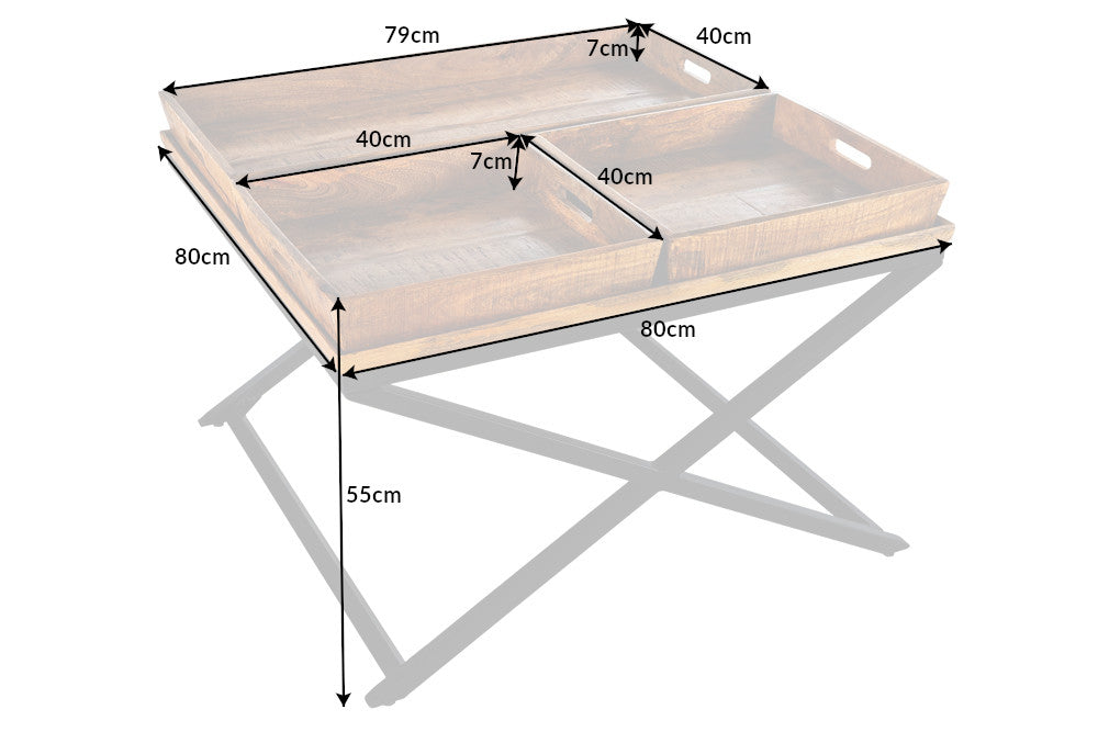 Couchtisch Matterhorn 80cm Mangoholz