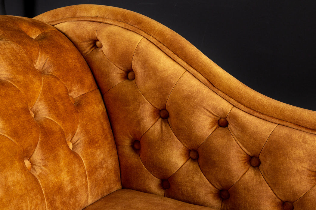 Recamiere Chesterfield 170cm Samt senfgelb