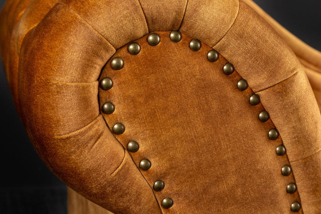 Recamiere Chesterfield 170cm Samt senfgelb