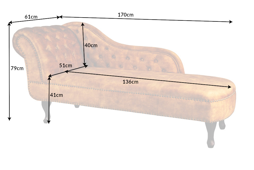 Recamiere Chesterfield 170cm Samt senfgelb