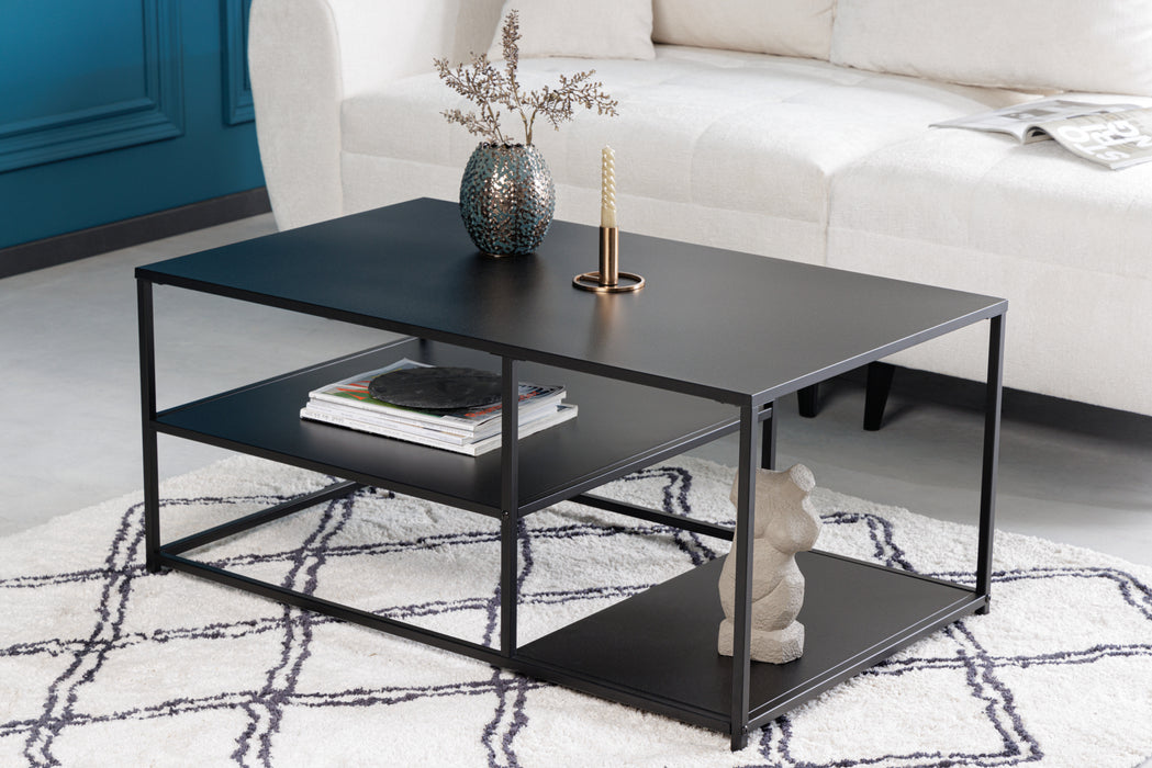 Couchtisch Titanium Pro 100cm 2 Regale schwarz