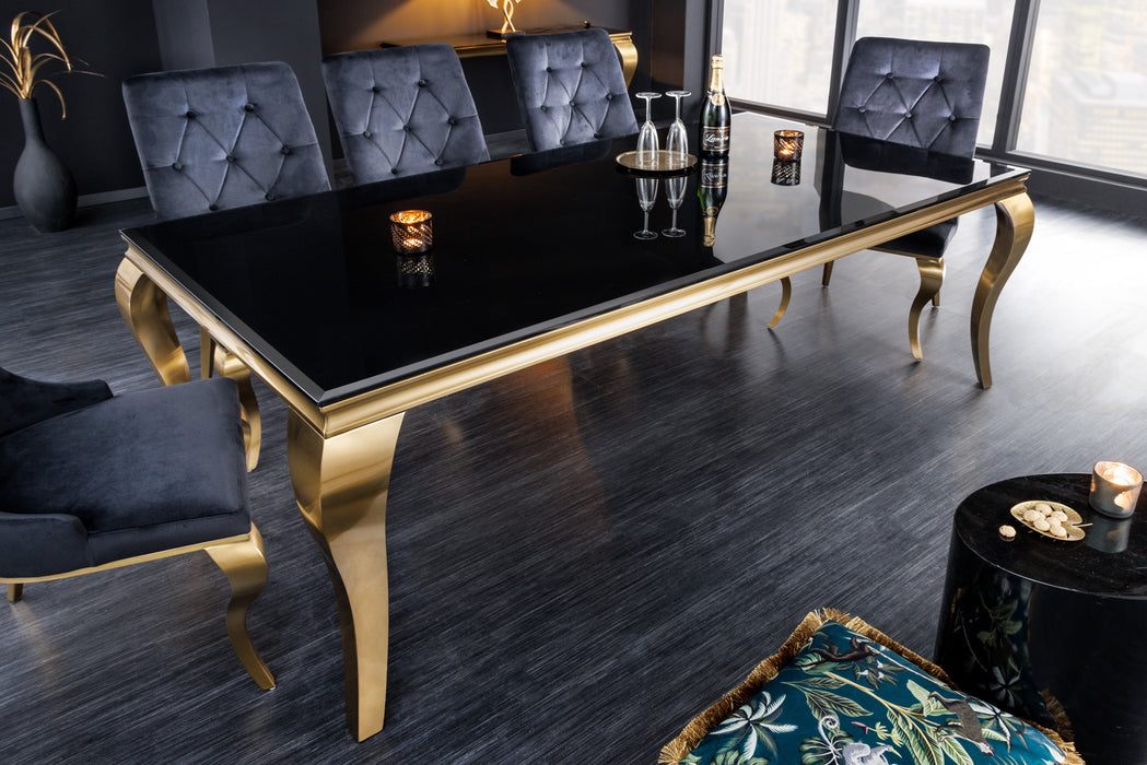 Esstisch Barock 200cm schwarz gold Opal